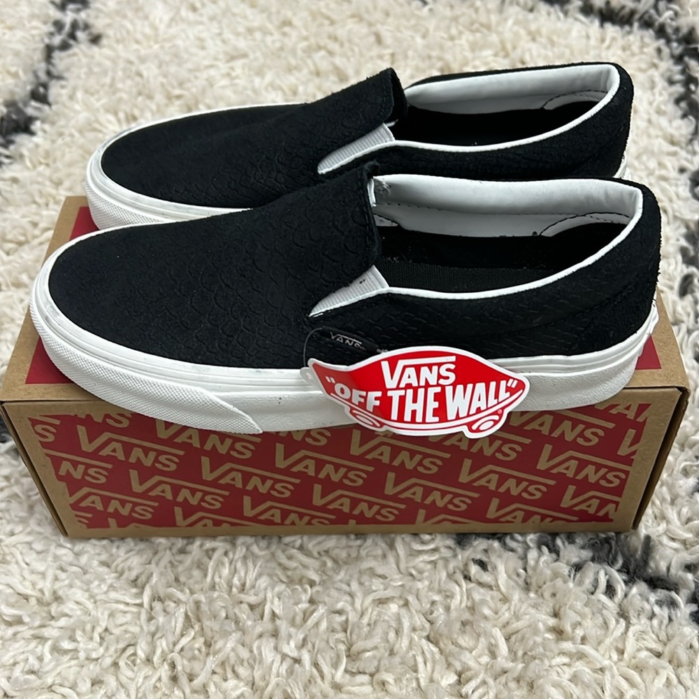 Vans Black Slip-On Sneakers with Canvas Upper